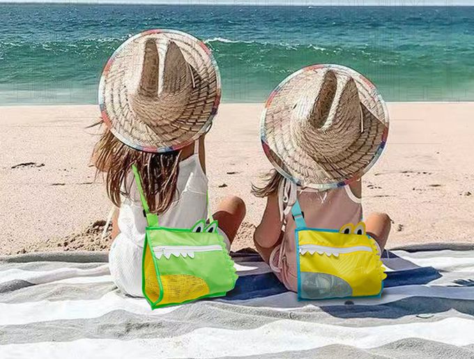 立體造型兒童斜背玩沙包-鱷魚-藍色 (20x23cm)