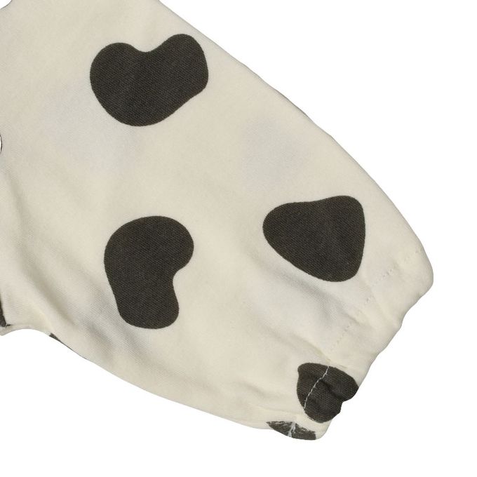 akachan honpo - 長袖造型連身衣-附帽子 牛-米白色 (50~60cm)