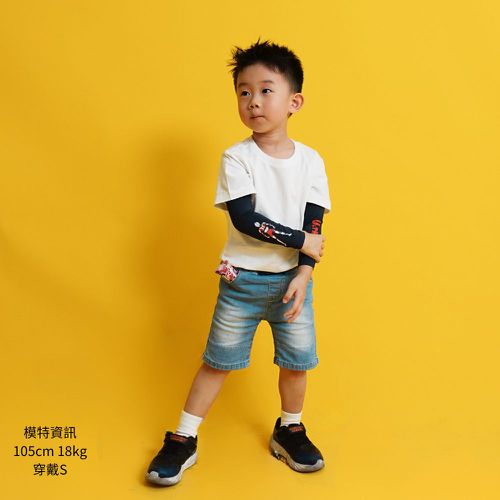 【超人力霸王】兒童防曬涼感袖套-初代超人款 UL-K501-深藍-一雙