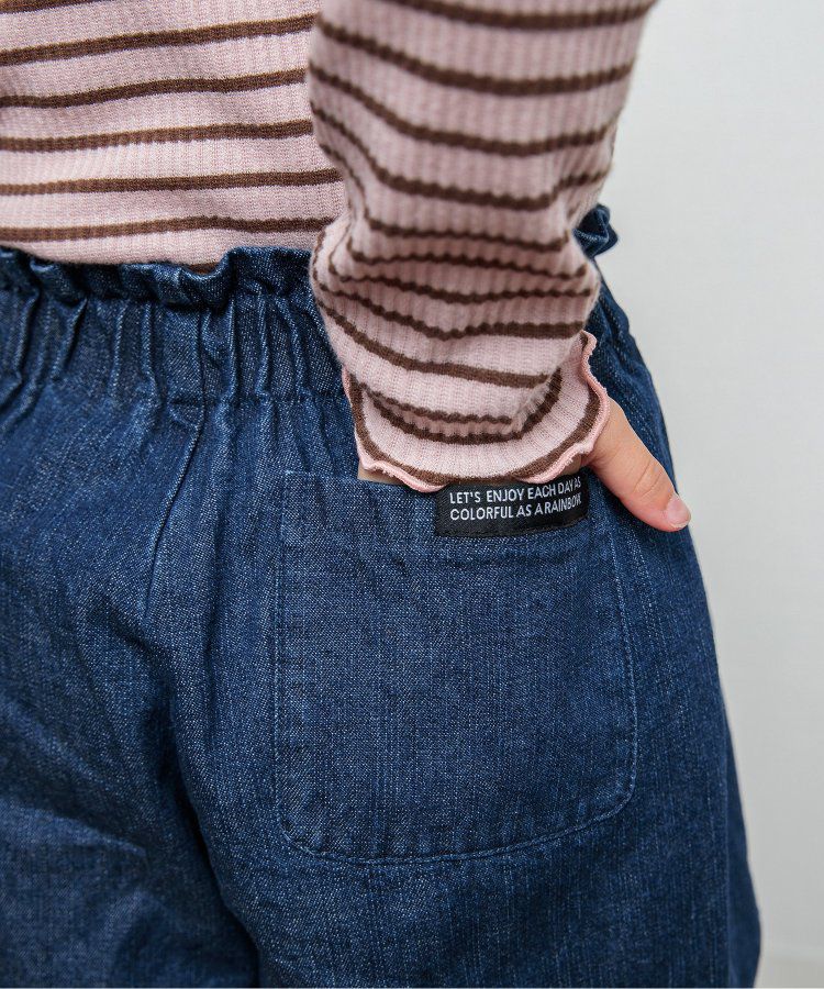 日本 BREEZE - 俏麗扇形邊鬆緊短褲-斑點-黑