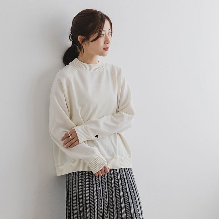 日本 ihuu - 酷甜愛心刺繡針織上衣-紅