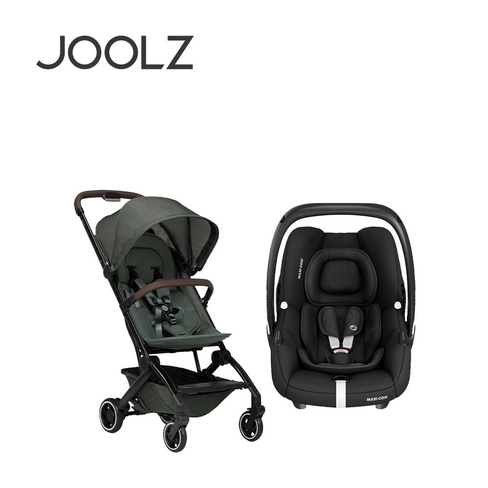 荷蘭 Aer+空氣旅行嬰兒推車+MAXI-COSI 荷蘭 CabrioFix-i-Size (Tinca) 新生兒提籃(0-18m)+結合器-推車(麥笛綠)+提籃(石墨黑)