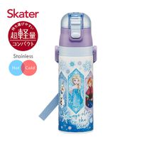 日本 SKATER - (兒童)不鏽鋼直飲保溫水壺-冰雪奇緣Heart-470ml
