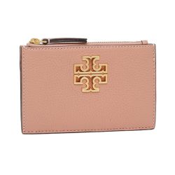 TORY BURCH - 簍空雙T LOGO卡夾零錢包 (粉紅色)
