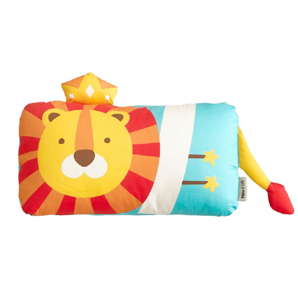 美國 Milo & Gabby - 動物好朋友-可水洗防蹣枕心+枕套組-LONNIE小獅王 (mini枕-1歲以上)