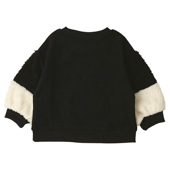 日本 ZOOLAND - 可愛女孩裏起毛長袖上衣-蝴蝶結-黑