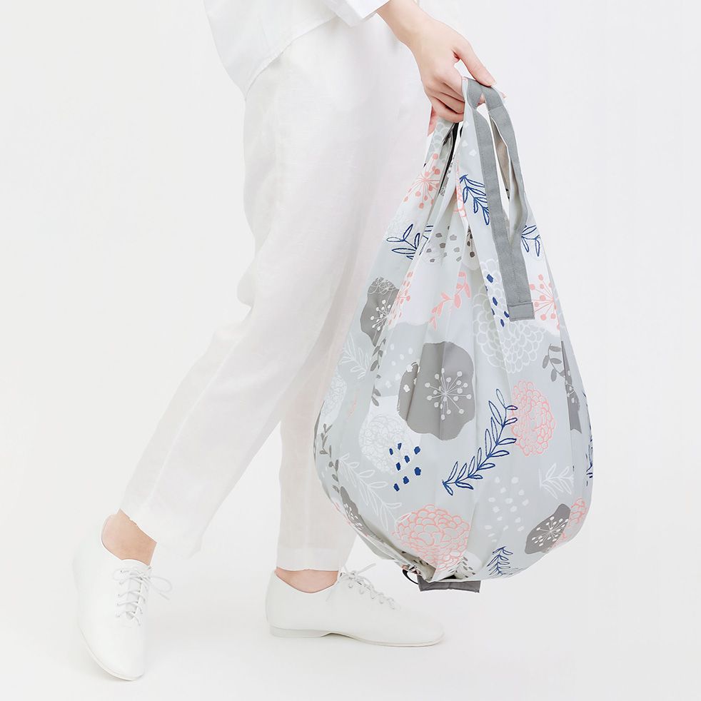 日本 MARNA - Shupatto 秒收摺疊購物袋-Drop水滴款-帥氣黑 (L(30x63cm))-耐重 10kg / 25L