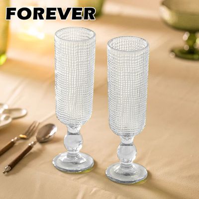 日本FOREVER - 細格香檳杯/酒杯/飲品杯-6入組-180ML