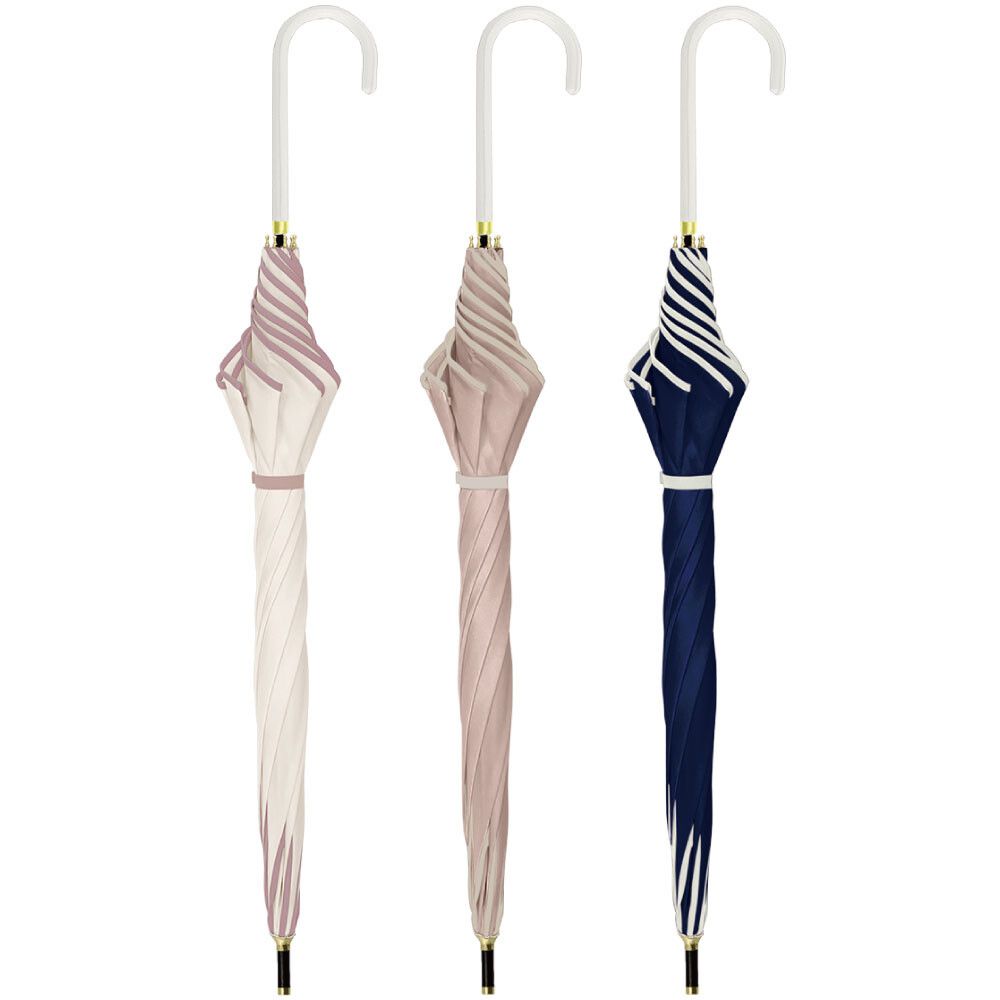 日本中谷 - 抗UV 100%遮光完美防曬直傘-優雅花瓣-春櫻粉 (傘骨50cm)