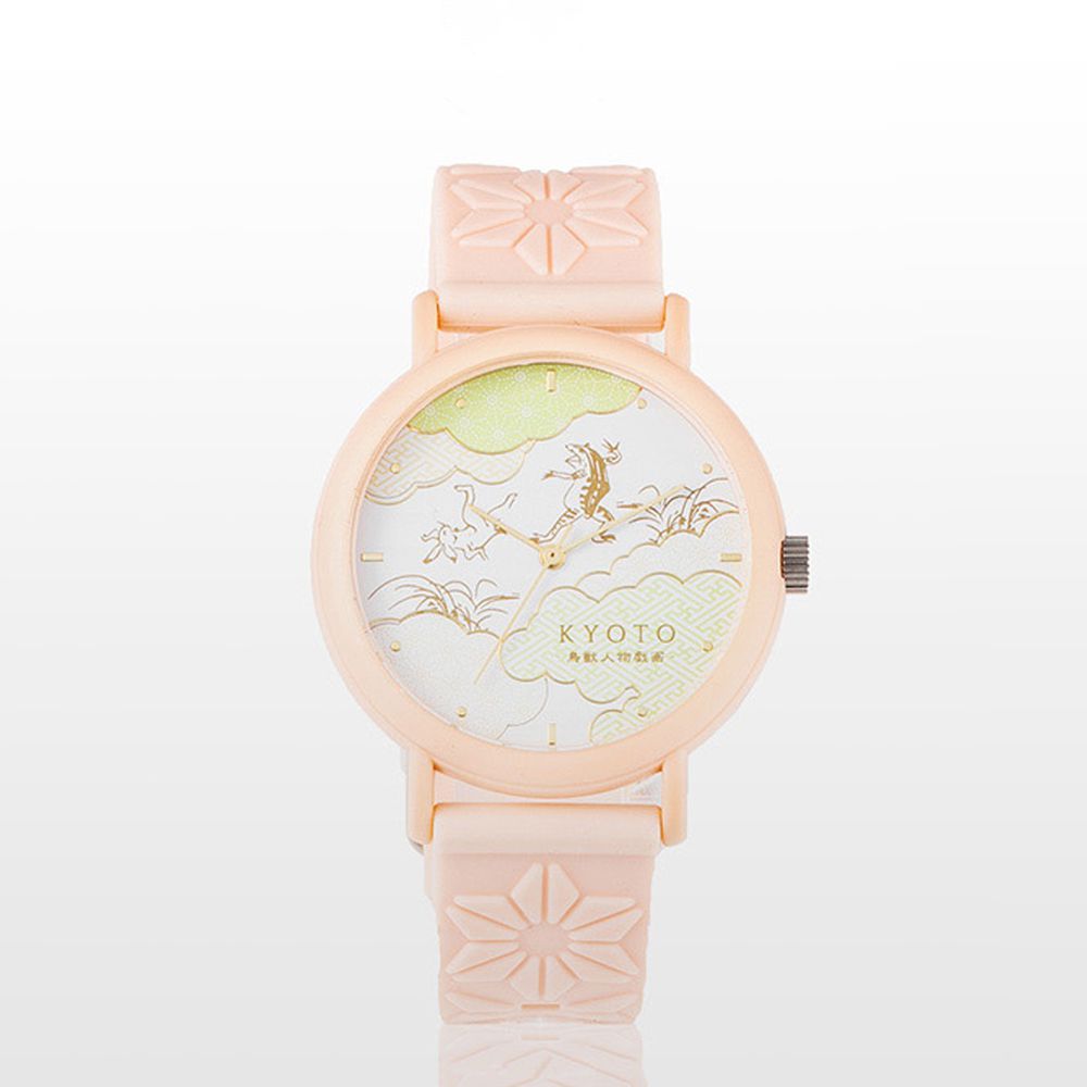 日本 MARUZEKI - KAORU 日本製香氛手錶(限定款)-京都鳥獸戲畫-粉-櫻花