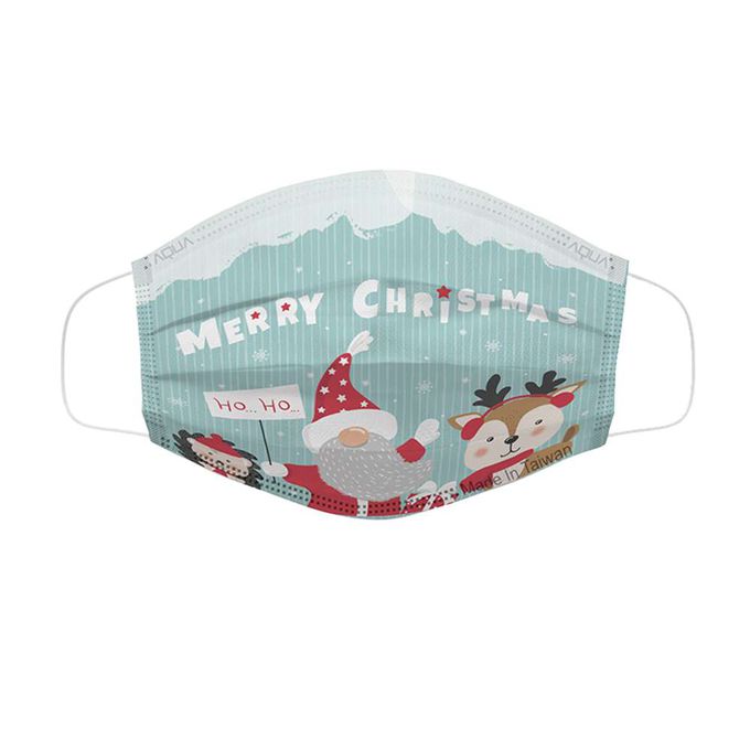 摩達客-水舞醫用口罩-聖誕系列-老人與他的小夥伴二盒組