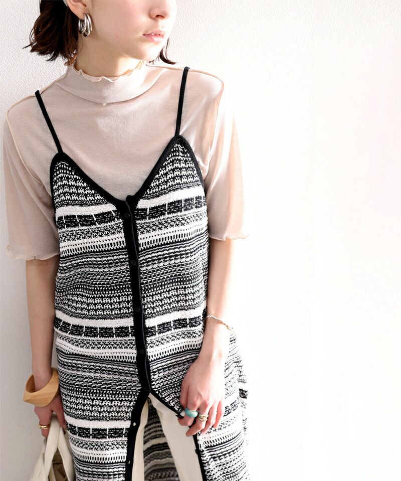 日本 Classical Elf - 2WAY日系針織長版吊帶罩衫-深灰