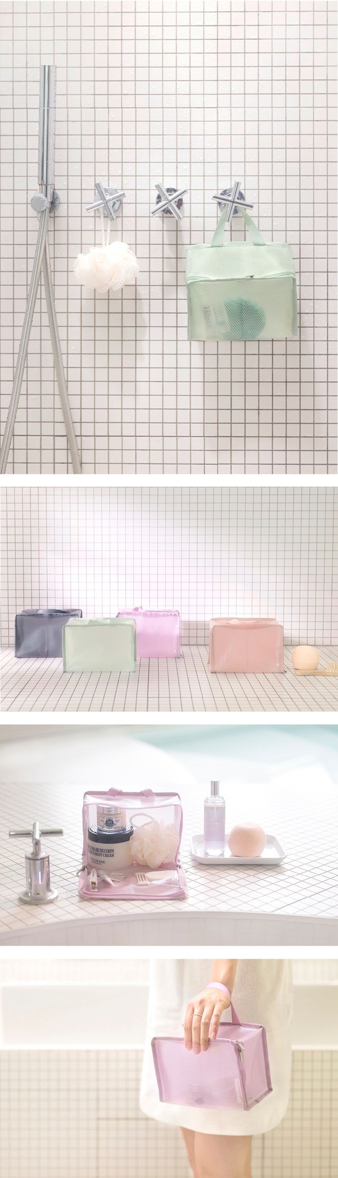 韓國 byfulldesign - (防水)韓製大開口手提方形包-墨灰 (195x135x105mm)