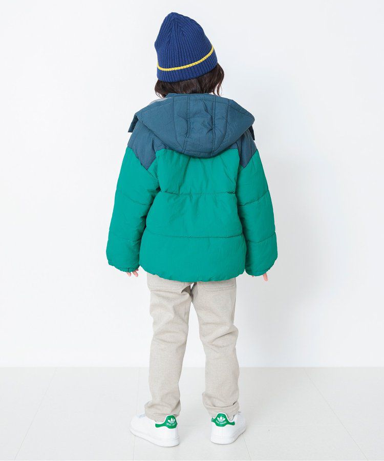 日本 BREEZE - 繽紛蓬鬆大口袋保暖外套-橘灰