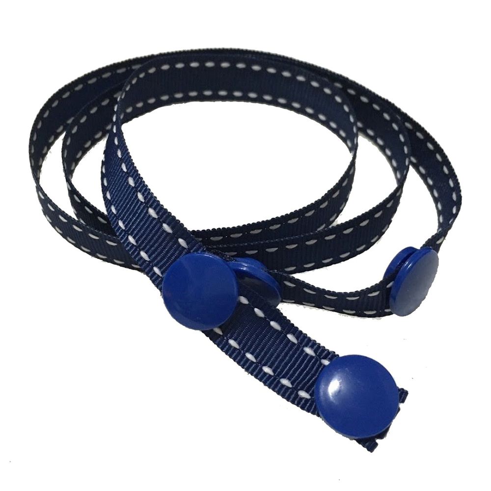 成人款口罩掛繩-細版跳點羅紋織帶-深藍 (60cm)