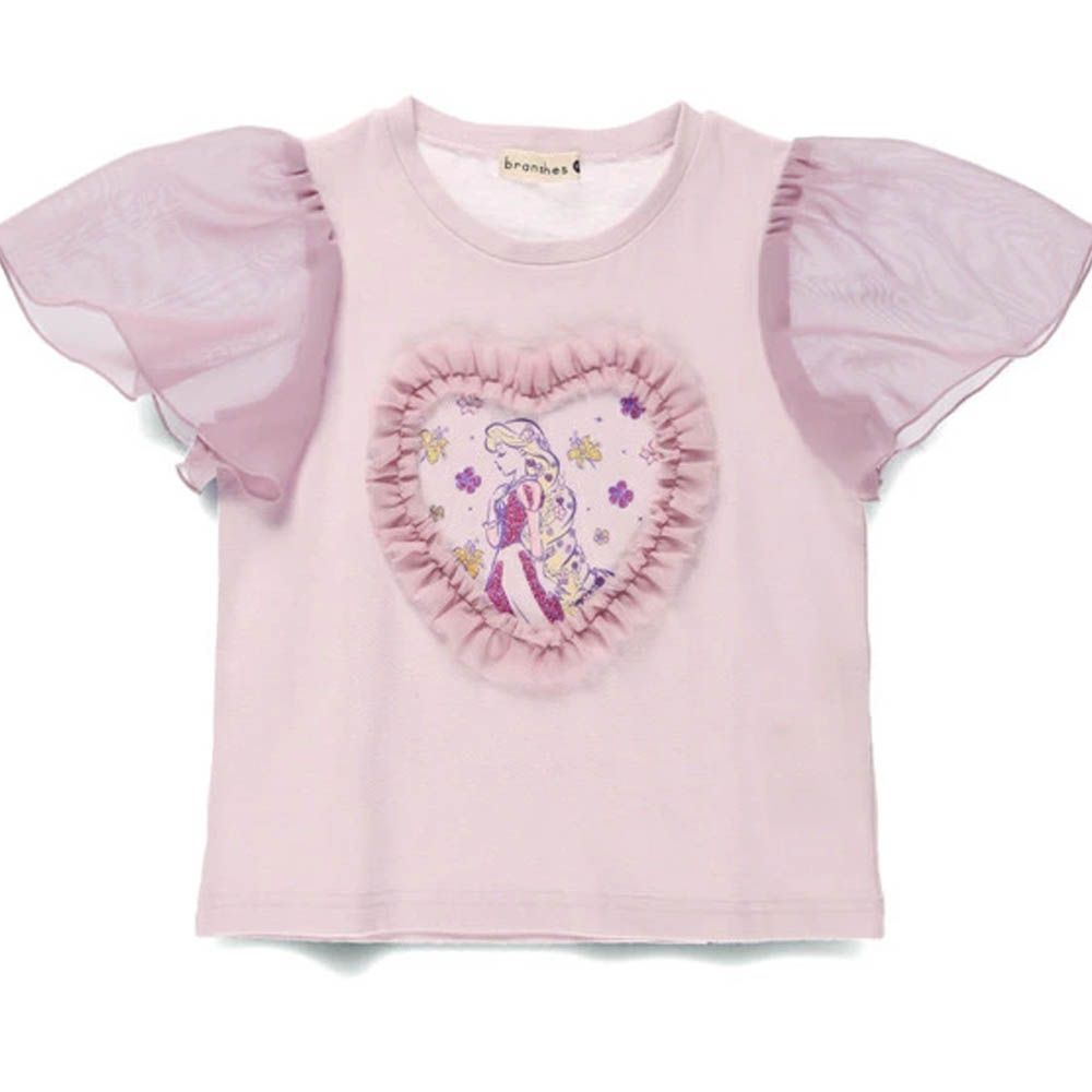 迪士尼限定 夢幻雪紡短袖上衣-卡通人物樂佩-淺紫