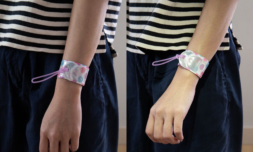 日本文具 SONIC - 安全反光手環-粉紫點點