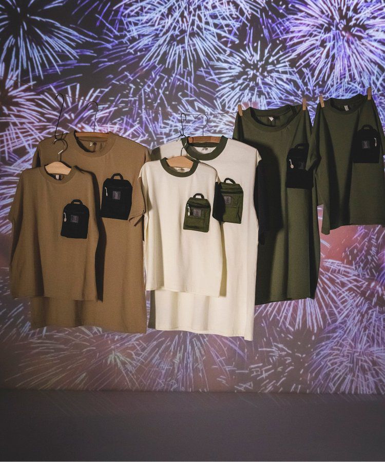 日本 BREEZE - 聯名款 夜光拉鍊大口袋短袖上衣(大人)-撞色-白