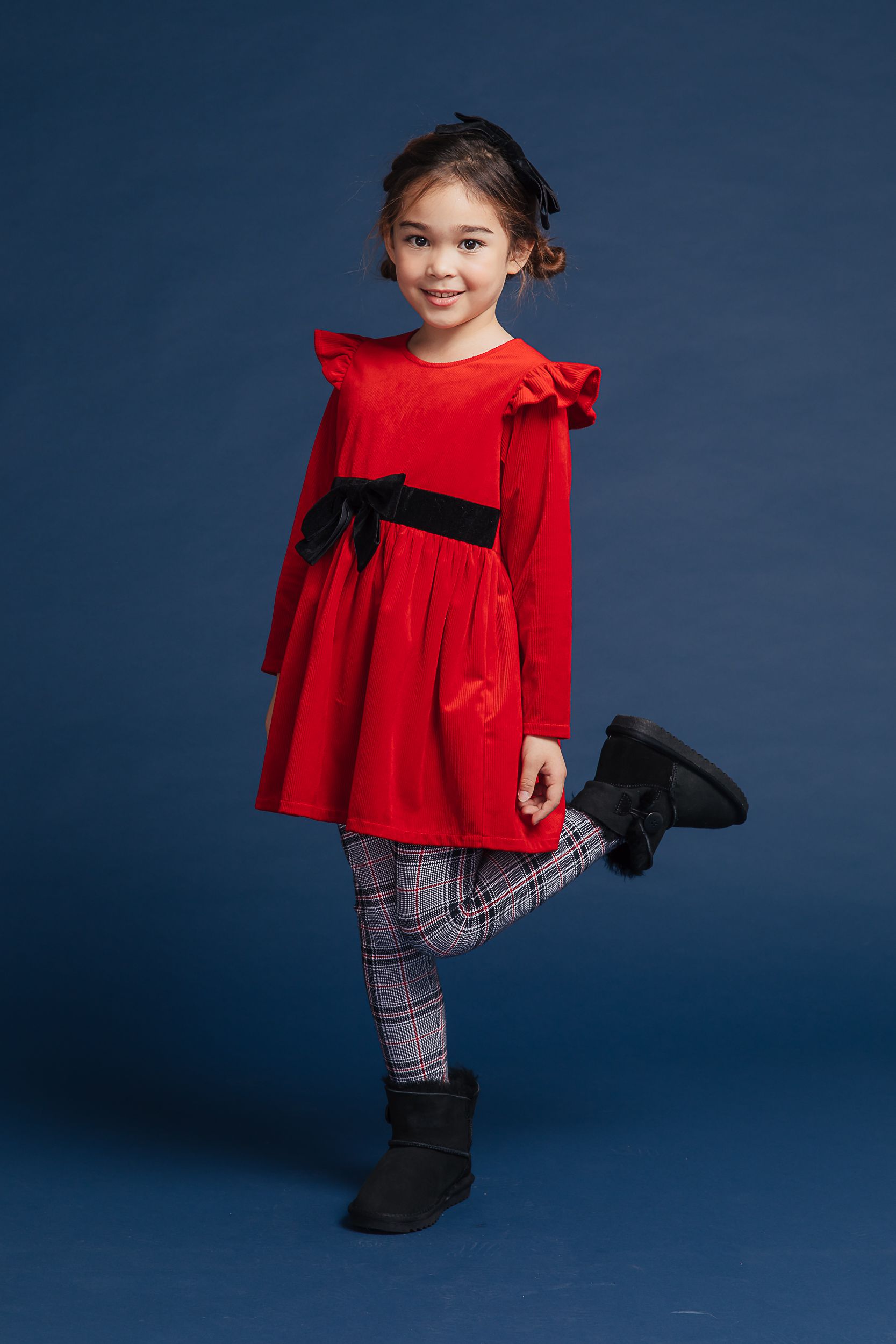 Love, Charlotte - 大蝴蝶結紅洋裝-大蝴蝶結紅色洋裝-內含洋裝+髮夾+內搭褲