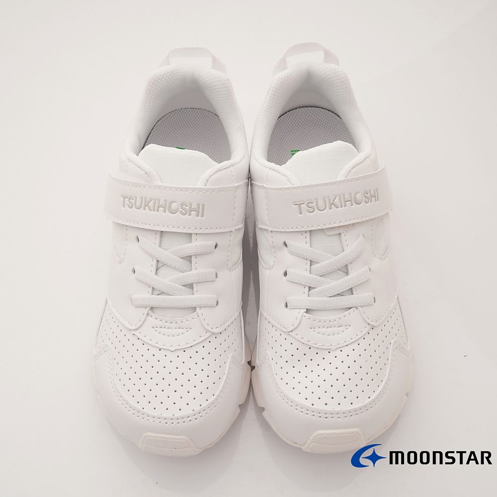 Moonstar日本月星 - 月星兒茶素系列純白運動款(中大童段)-運動鞋-白