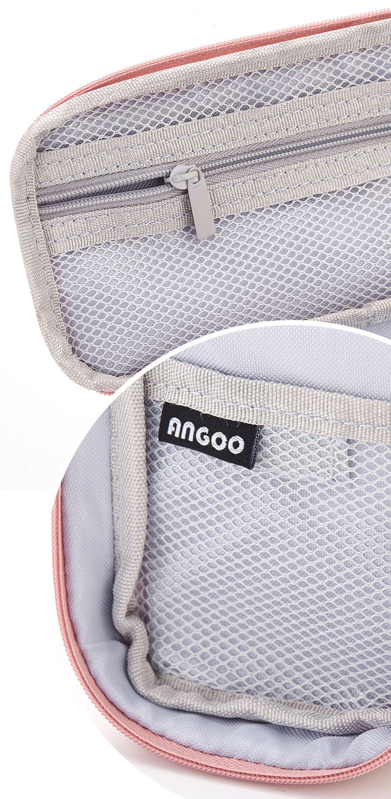 可站立雙層鉛筆袋-玫瑰粉