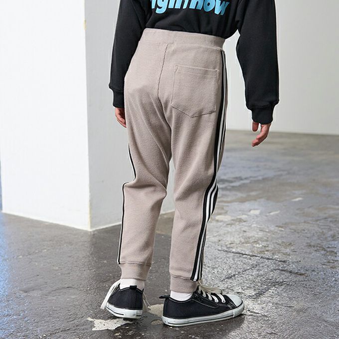 日本 b-ROOM - 側邊線條運動風束口長褲-海軍藍