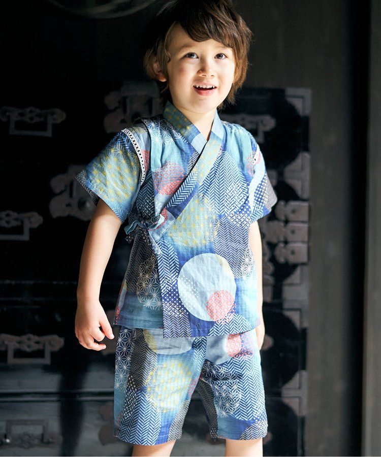 日本 apres les cours - 季節限量！清新可愛二件式甚平-彩虹西瓜-米白