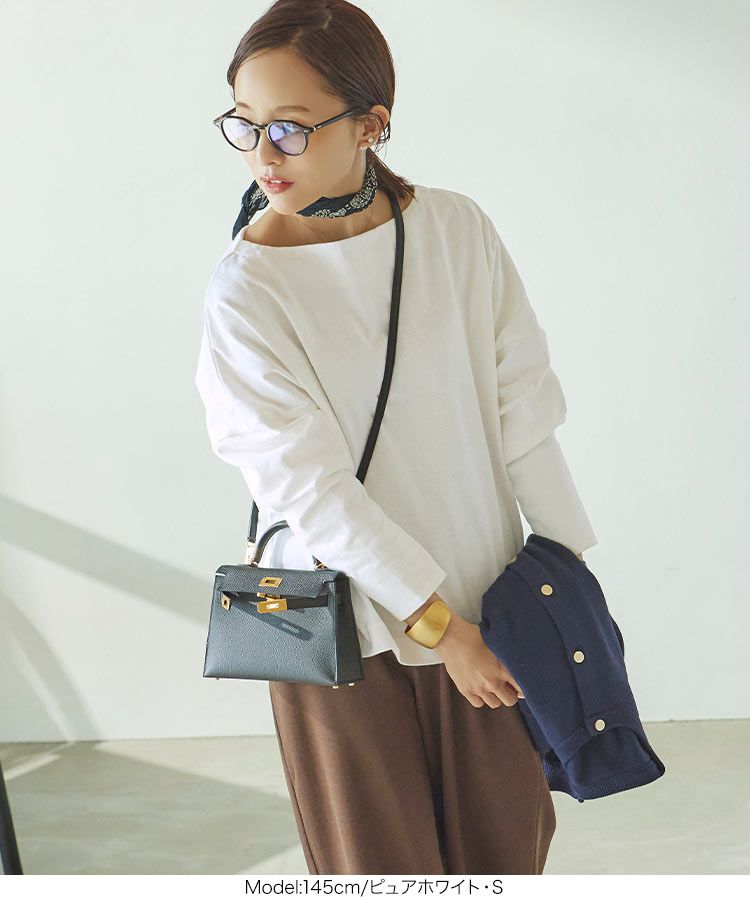 日本 Kobe Lettuce - 聯名款 船領百搭長袖上衣-素色-芥黃