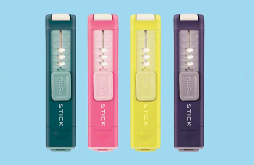 MILAN - 可推式橡皮擦+削筆器-黃