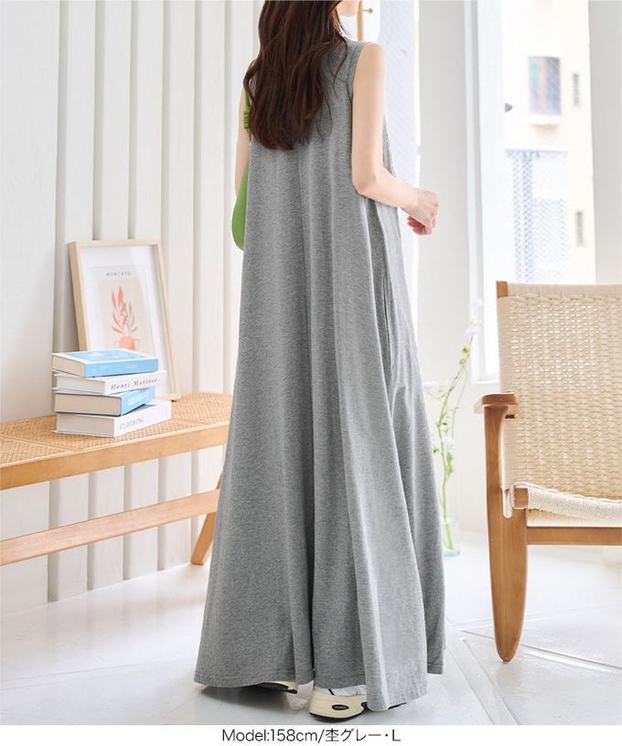 日本 Kobe Lettuce - 抗透汗 優雅A字無袖洋裝(附bra)-深軍綠