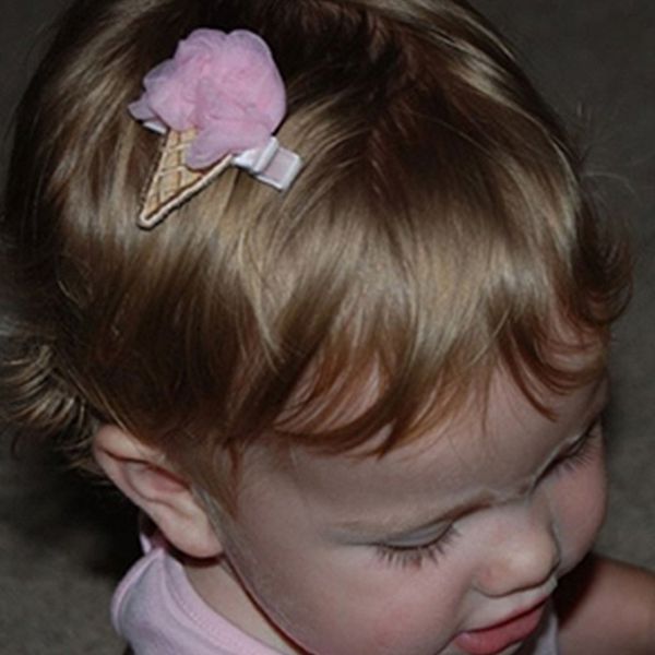 美國 Chic Baby Rose - 手工髮夾_冰淇淋款-淡粉 (單一尺寸)