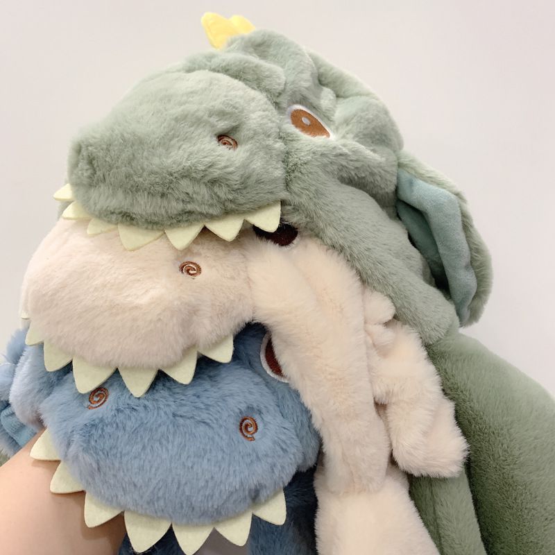 毛絨絨圍脖手套一體帽-卡其色 ((建議5歲-12歲))