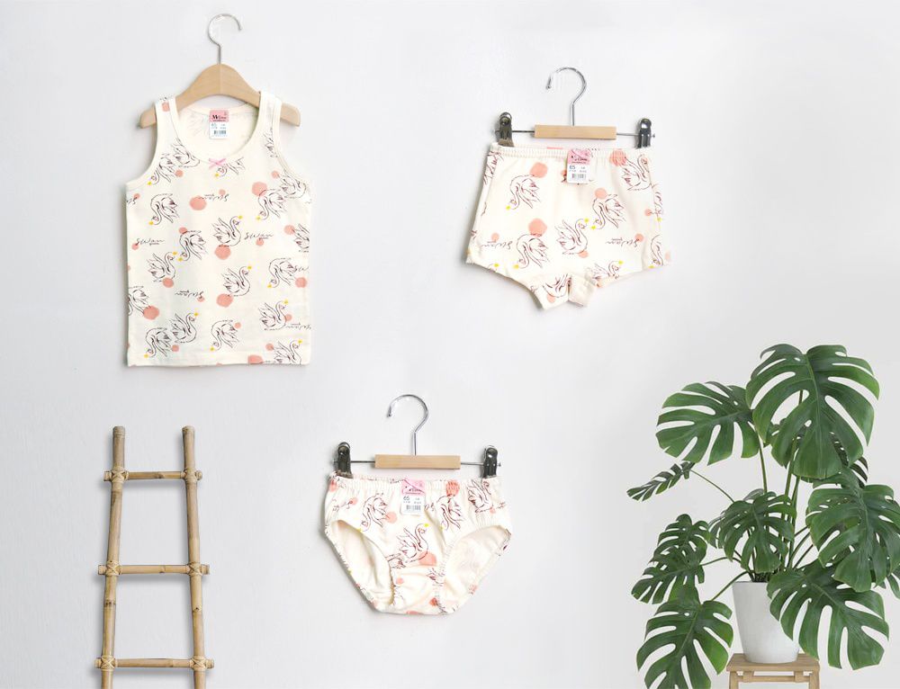 韓國 Mellisse - 純棉三角褲(女寶)-天鵝女王