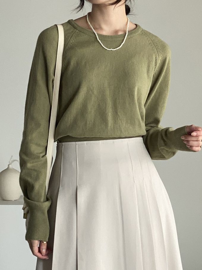 韓國女裝連線 - 淑女後鬆緊綁帶蝶結打褶中長裙-米 (FREE)