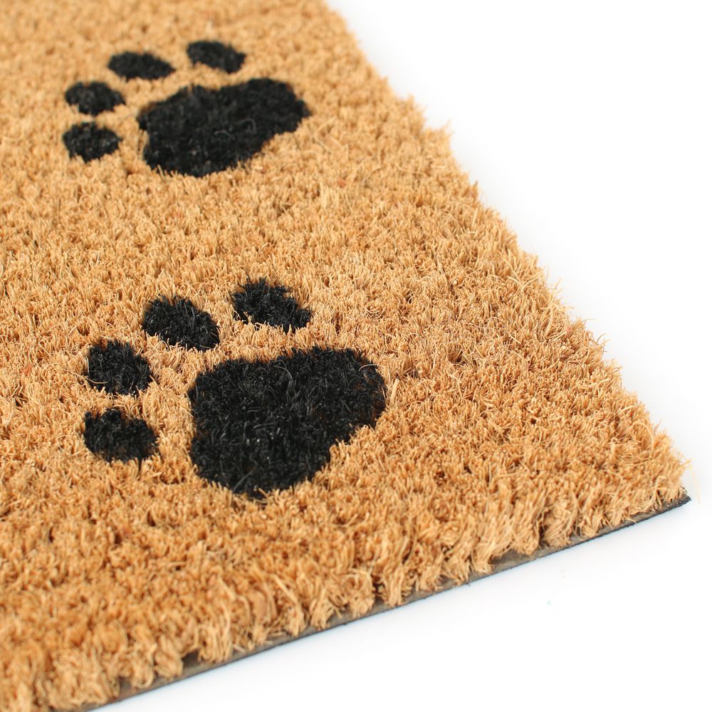 日本 TOMO - (室外款)長方形刮泥沙地墊/腳踏墊-貓咪腳印 (約60x40cm)