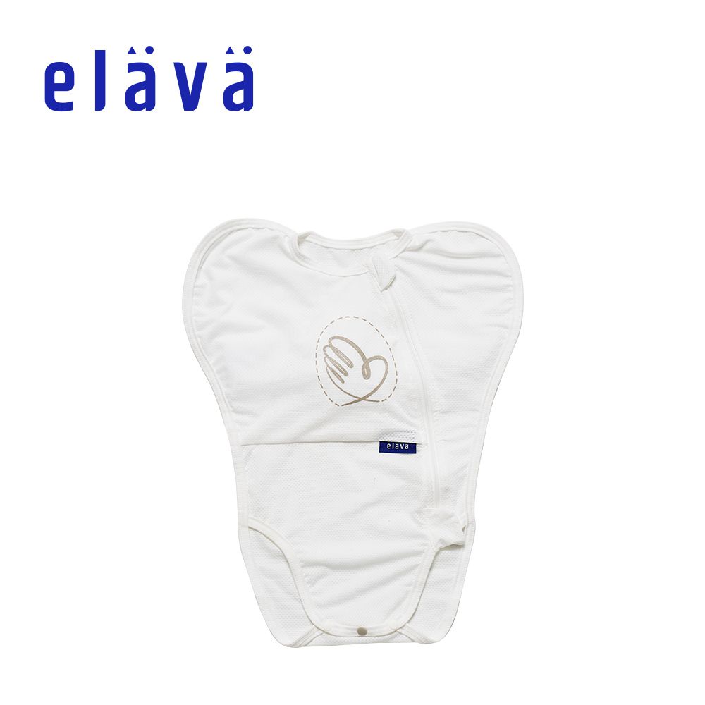 Elava - 韓國 嬰兒包屁式安撫包巾(附舒眠墊)-沁涼款-珍珠白
