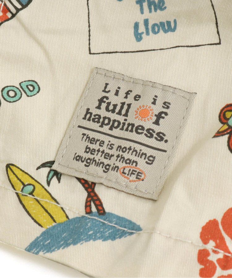 日本 BREEZE - 帥氣印花休閒短褲-米色海灘