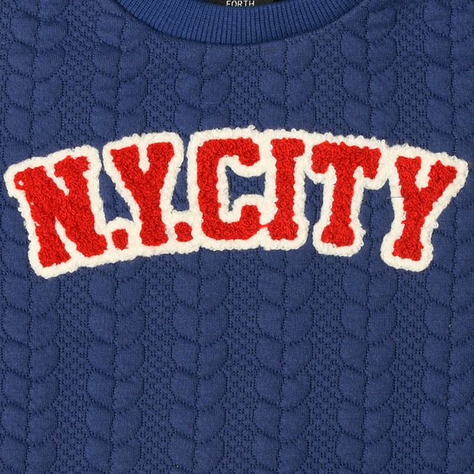 akachan honpo - 長袖休閒上衣-下擺拼接-深藍色