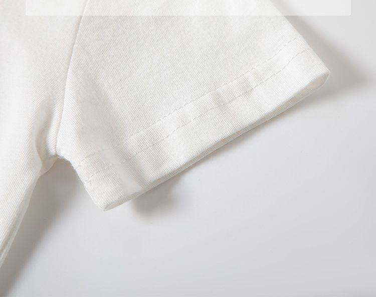 BE TOP - 純棉短袖上衣-肚子餓的迷彩暴龍-米白色