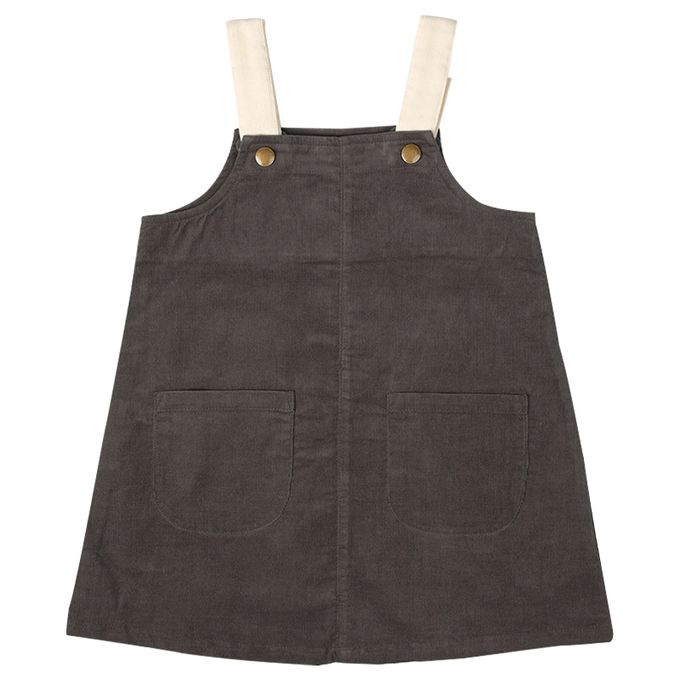 akachan honpo - 背心裙-超細燈芯絨-灰色