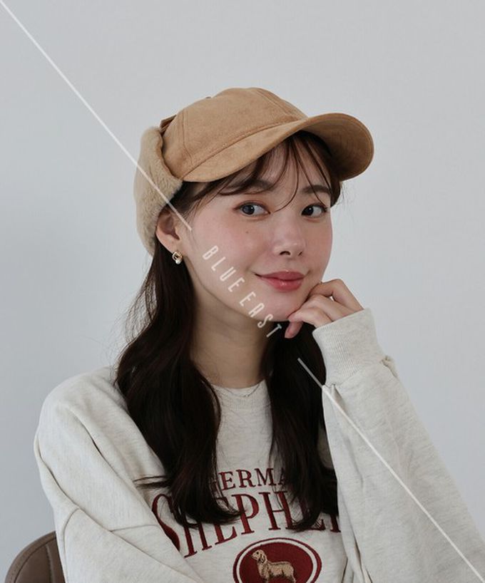 日本 BLUE EAST - 溫暖毛絨秋冬氛圍飛行帽-黑