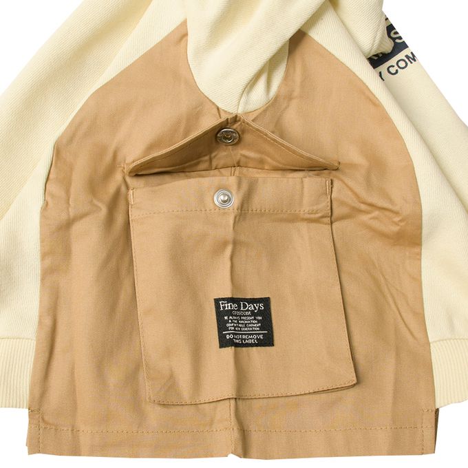 akachan honpo - 平織拼接休閒上衣-象牙白色