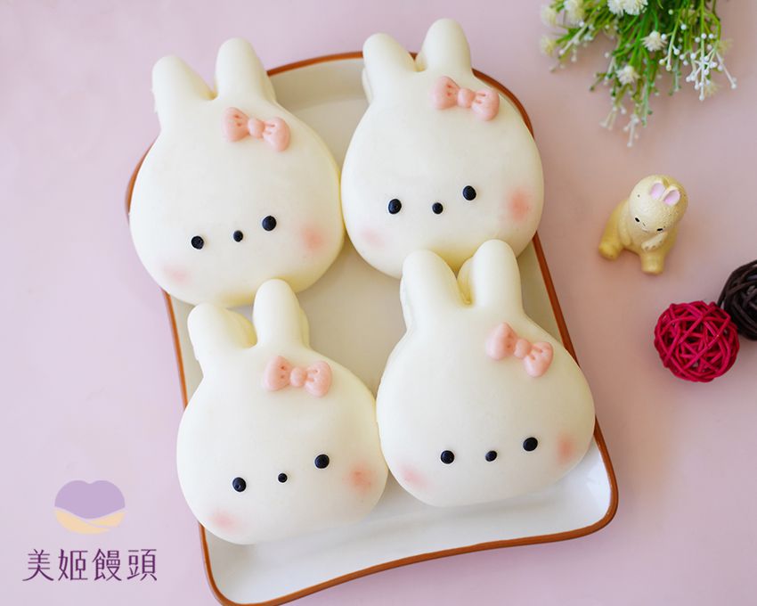 美姬饅頭 - 小兔兔鮮乳造型刈包-40g