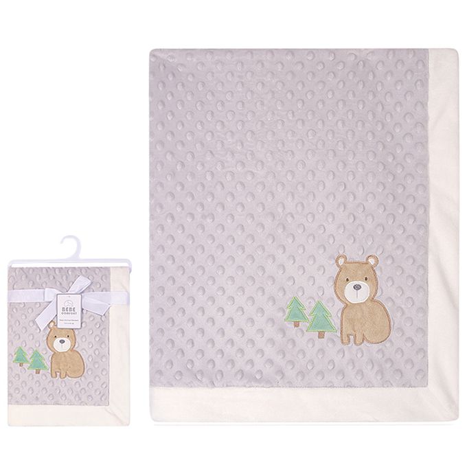 美國 Luvable Friends - 甜蜜寶貝超柔軟泡泡毯/包巾/嬰兒被/安撫毯_100x75cm-棕熊之家