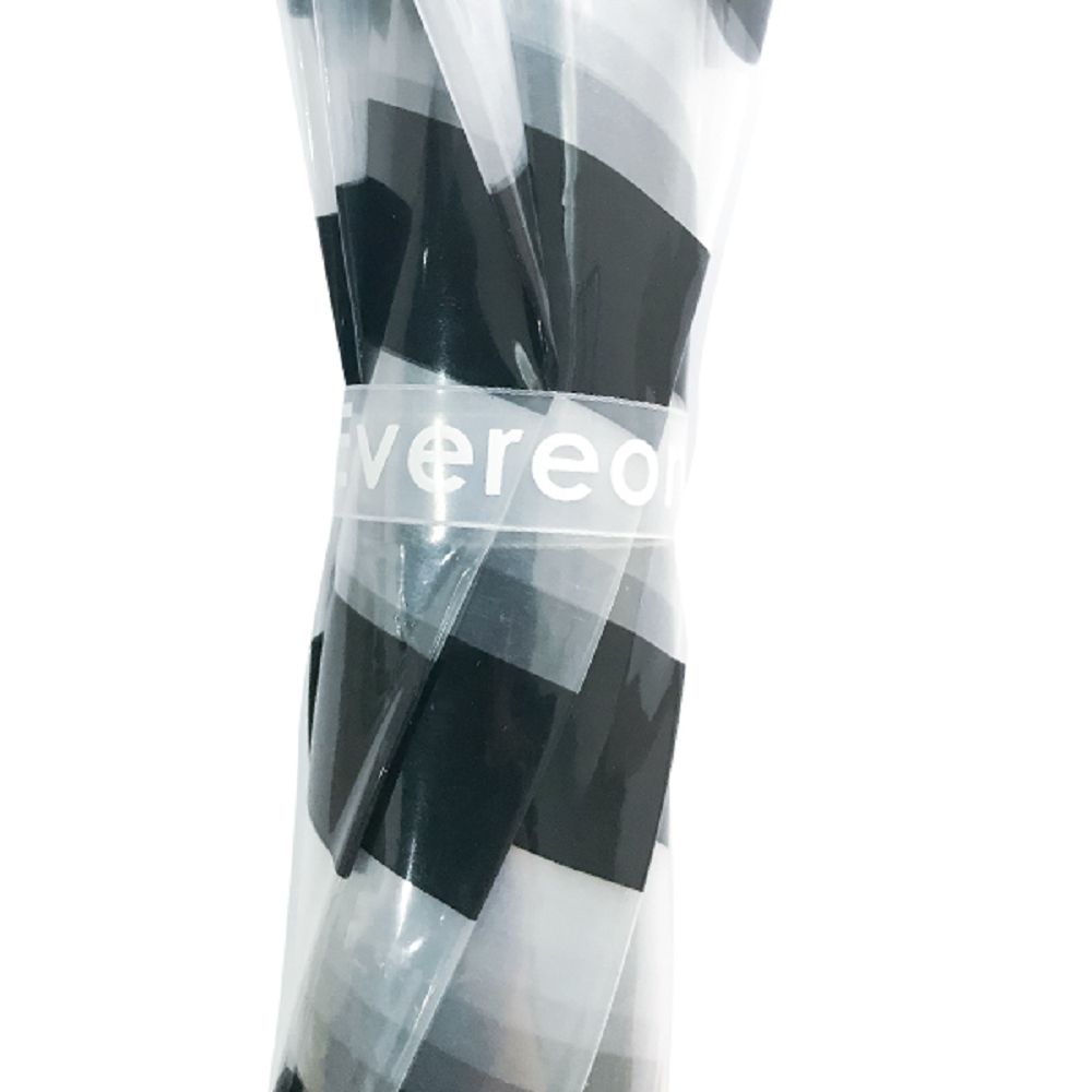 日本Caetla - Evereon可替換式環保輕量傘-時尚條紋-黑