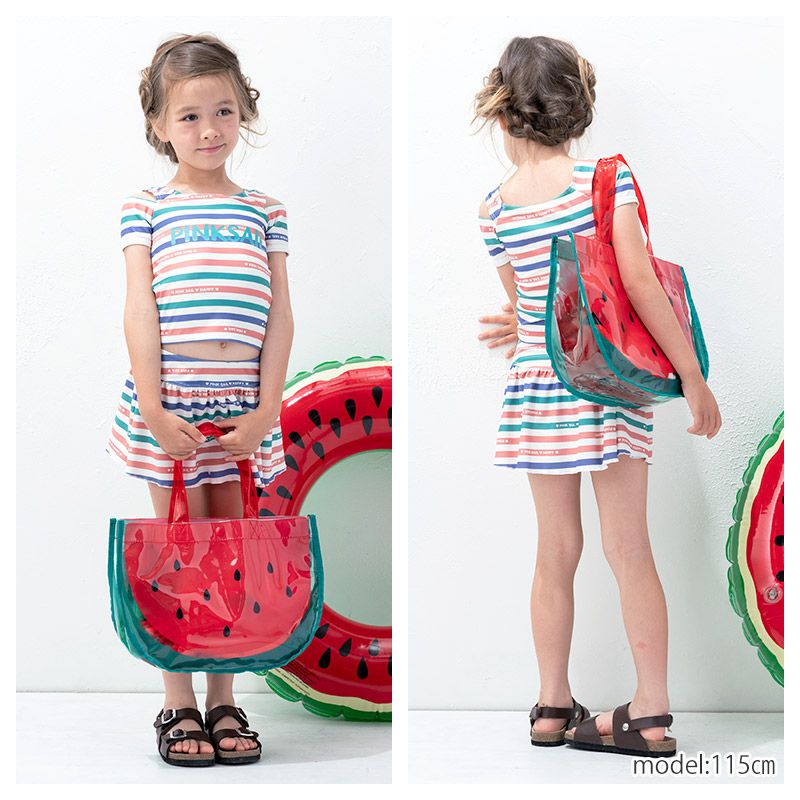 日本 ZOOLAND - 防水PVC手提袋/游泳包-E海洋風情-薄荷 (25x34x11cm)