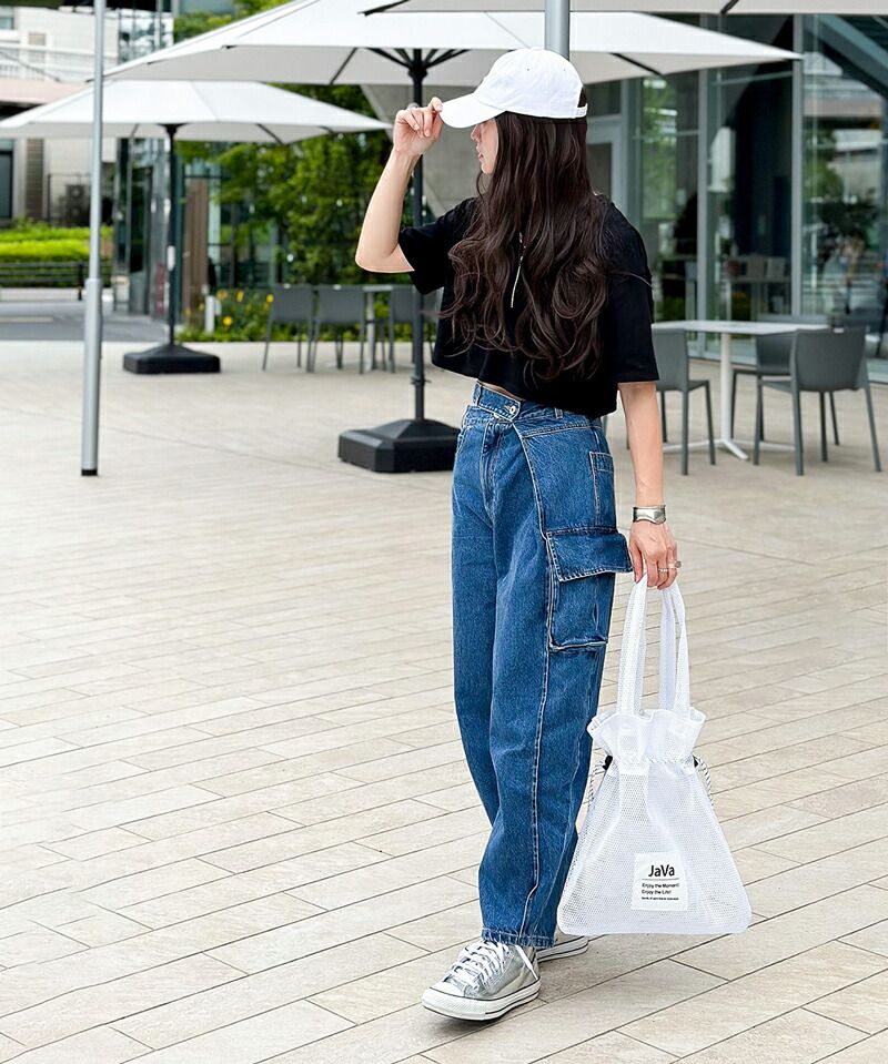 日本 Classical Elf - Java聯名 休閒抽繩洞洞提袋-深藍