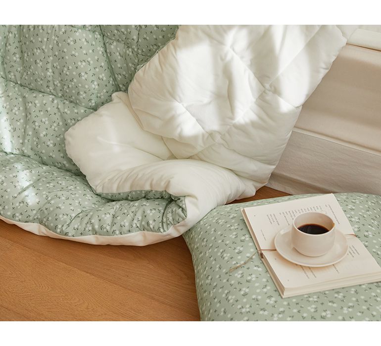 韓國 Maatila - 可水洗超細纖維桃皮感棉被(冬被)-綠庭院花圃