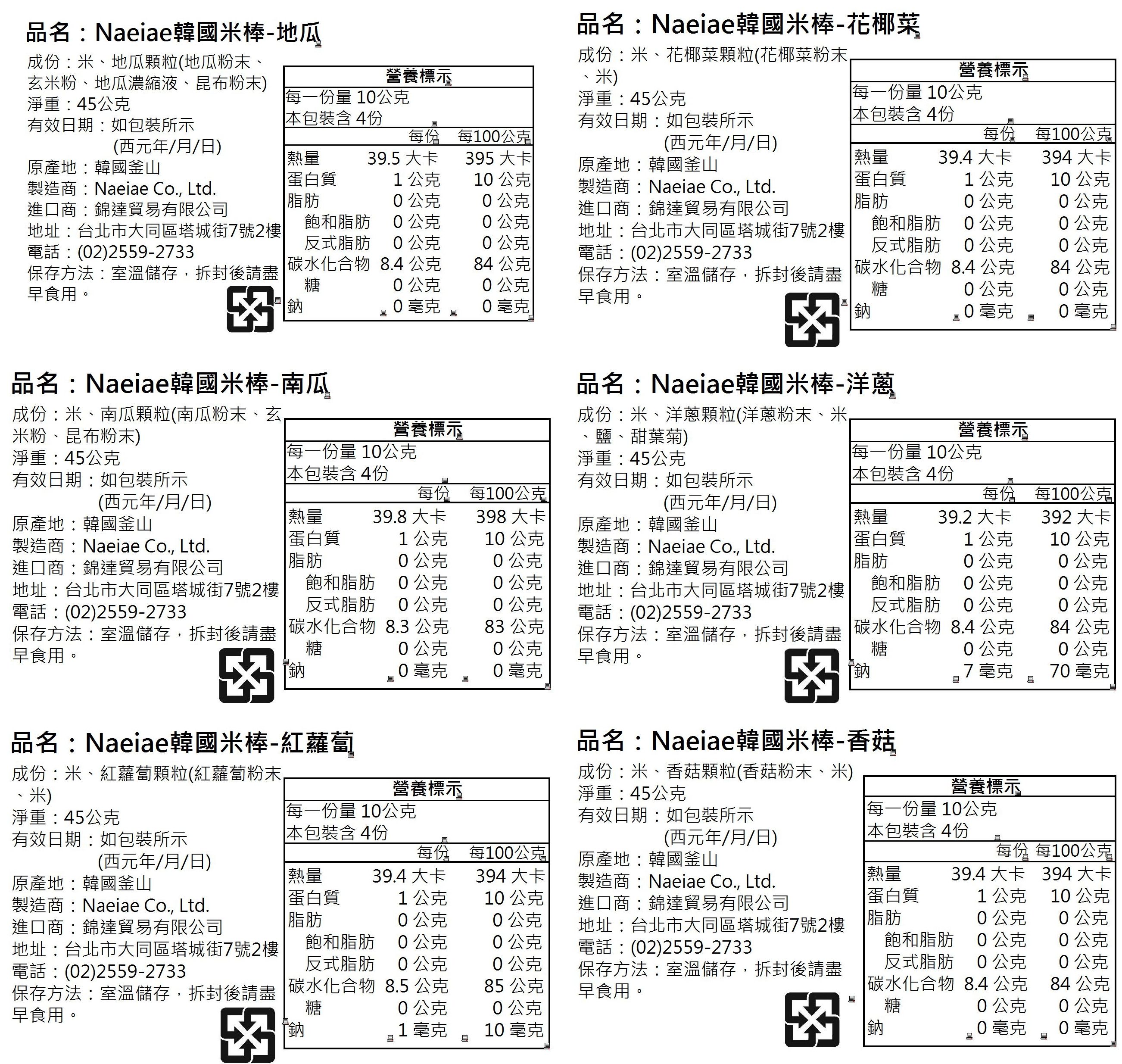 【韓國Naeiae米餅】 無添加低鈉米餅 / 幼兒水果乾