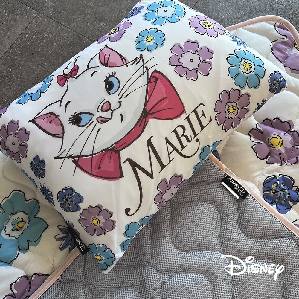 迪士尼Disney - 涼感兒童三合一睡墊-花朵瑪麗貓 (枕頭+枕套*1/睡墊*1/被子*1)
